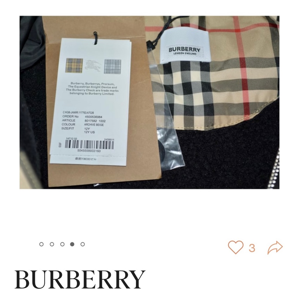 Burberry Kids Puffer 12 years old New Never worn